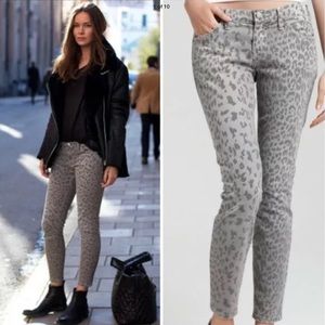Current Elliott leopard Print Stiletto Skinny Jean